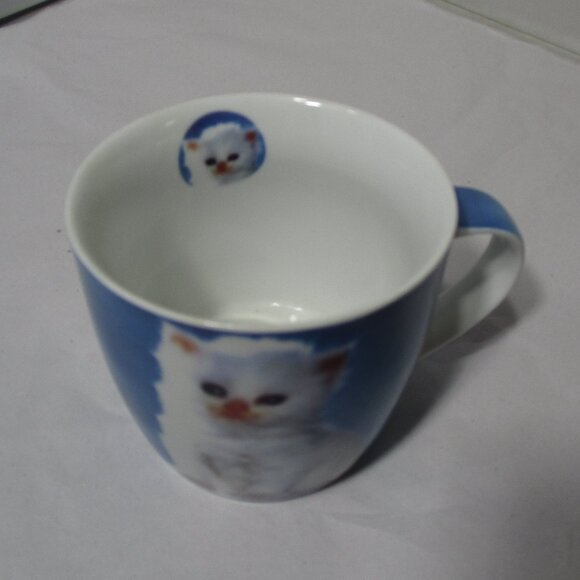 Adorable Mulberry Home Collection White Kitty Cat Ceramic Coffee Mug Cup - Picture 7 of 8